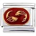 Red Zodiac Sign Pisces Italian Charm