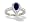 14K White Gold Pear Created Sapphire and Diamond Couture Ring - Size 4