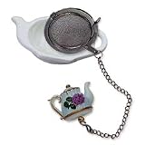 Teaball with Tea Bag Holder - Carnation Design