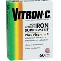 Vitron - C High Potency Iron Supplement Coated Tablets - 60 Tablets