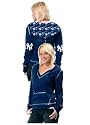 New York Yankees MLB Ladies Deep V-Neck Fleece Hoody Pullover