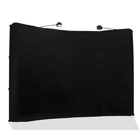 New 10' Black Pop Up Trade Show Display Booth With Case Easy Set Up