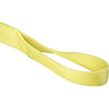 Mazzella EE1 Polyester Web Sling, Eye-and-Eye, Yellow, 1 Ply, Twist Eyes, Vertical Load Capacity