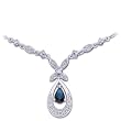 Designer Style Blue Sapphire and Diamond Necklace
