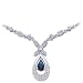 Designer Style Blue Sapphire and Diamond Necklace