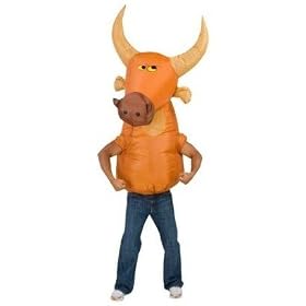 Gemmy Inflatable Big Animal Head Bull Costume for Adult
