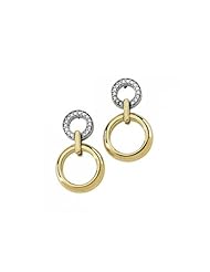 Two Tone Diamond Earrings - 1/6 ct tw
