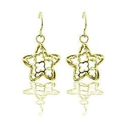Floral Stars Golden Earring