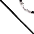 18 Inch Long 2.0mm Diameter Black Leather Cord Necklace w/Sterling Silver Clasp