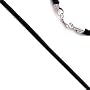 16 Inch Long 1.5mm Diameter Black Leather Cord Necklace w/Sterling Silver Clasp
