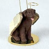 Chocolate Lab Angel Ornament