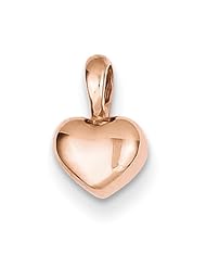 14k Rose Small Heart Slide Charm