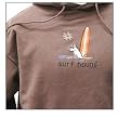 Designer Cotton Hooded Sweatshirt - Cotton Sweatshirt "Surf Hound" for Adults - Chocolate - XX-Large