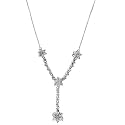 14K 1.00 Carat Diamond Flower "Y" Necklace - 20"