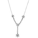 14K White Gold Diamond Flower Y Neckless 20 (CLOSE OUT)