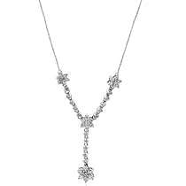 14K 1.00 Carat Diamond Flower "Y" Necklace - 20"