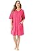 Dreams & Co. Plus Size Short French Terry Zip-Front Robe
