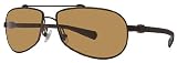 Nike Supercharged 400 P Flexon Aviator Sunglasses, EV0454-256, Birch Brown Frame / Brown Polarized Lenses