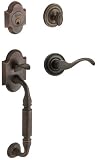 Baldwin 85305.402.LENT Canterbury Sectional Trim Left Hand Handleset with Wave Lever, Distressed Oil Rubbed Bronze