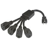 Power Cord Splitter 1TO4 Black