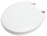 Beveled Toilet Seat with Metal Hinges, White