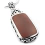 Sterling Silver Reversible Red Carnelian Green Pendant