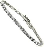 Sterling Silver Thin Line CZ Tennis Bracelet