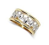 Genuine 10 KT Two Tone Gold Turtle 10K Ring Band