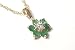9ct Gold Emerald and CZ Cluster Pendant with chain