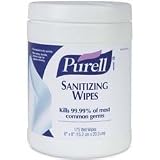 Purell Sanitizing Wipes, 6 x 8 in. Wipes, Canister/175