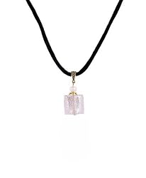 Necklace - N433 - Murano Glass & Fire Polished Glass Style - Square Shape ~ Pink