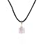 Necklace - N433 - Murano Glass & Fire Polished Glass Style - Square Shape ~ Pink