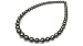 9.5 x 13mm natural color Black Tahitian south sea cultured pearl necklace 17