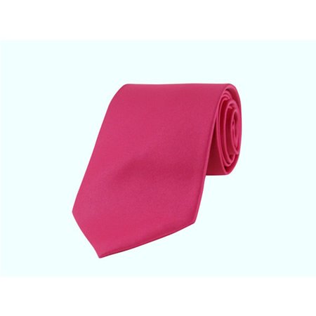 Mens Solid Fuchsia Satin Necktie Neck Tie