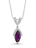 18k White Gold or Yellow Gold Amethyst and Diamond Pendant (1/4 ct. tw.)