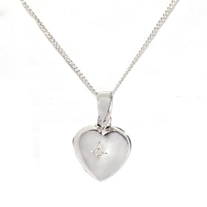 0.01 Carat I3 Diamond Locket Necklace in Sterling Silver