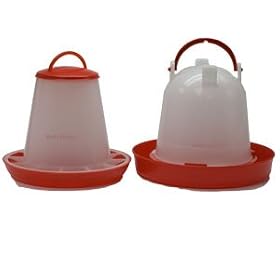 Wells Poultry Equipment - 1 kg eco Plastic feeder 1.5 litre eco plastic drinker set