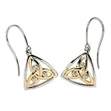 Celtic Trinity Earrings - 14k Gold with Diamonds