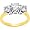 Classy! 14k White-gold/Yellow-gold Women's Three Stone 1 3/4CT TW Moissanite Anniversary Band