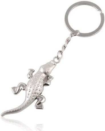 HJX New Silver Creative Animal Crocodile Style Metal key chain keychain Key Ring