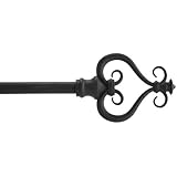 Kenney Cafe Window Curtain Rod, 48 to 84-Inch, Black