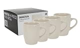 Ethos Innova 4 Piece Set of 12oz Bullet Mugs in Gift Box, Cream