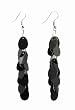 Earrings - E364 - Sequin Dangle - Oval ~ Black