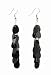 Earrings - E364 - Sequin Dangle - Oval ~ Black