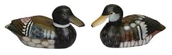 Mallard ducks - hand painted stone ( set of 2 )