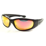 Shatterproof Motorcycle Sunglasses with Coated Lenses- Orange Fire Lens - UV400