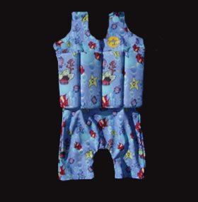 Childrens Toyshop  Toys : Short John style FloatSuit with adjustable buoyancy: 2nds because of Fantasy Fish print UPSIDE DOWN, 1 to 2 years