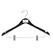 Women's Hardwood Coordinate Hanger with Notches, Clips and Chrome Hardware, Black Finish (Case of 100)