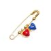 14k Blue &amp; Red Heart Enamel Baby Pin