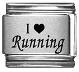 Clearly Charming I Heart Running Laser Italian Charm